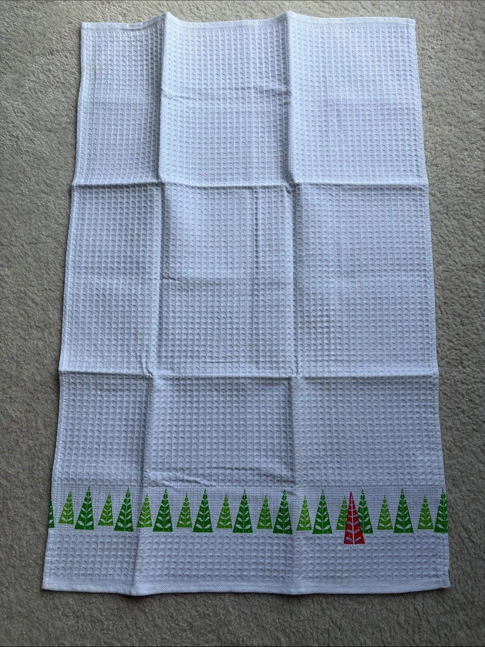 Crate&Barrel White Tannenbaum Dishtowel Set of 2